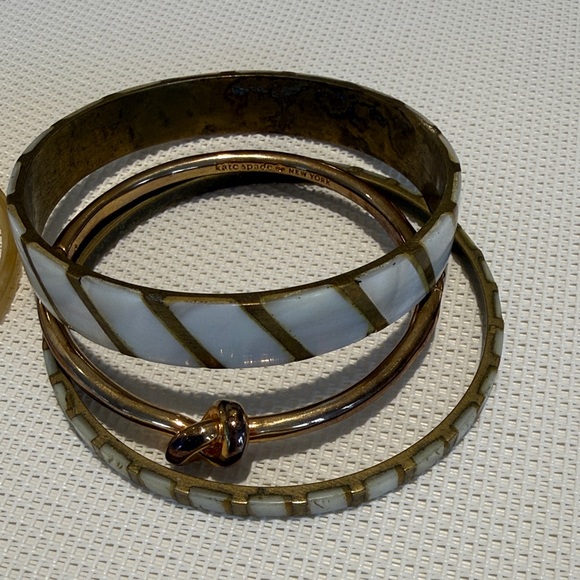 Elegant kate spade Gold brass and Cream Bangle Set - Picture 2 of 15